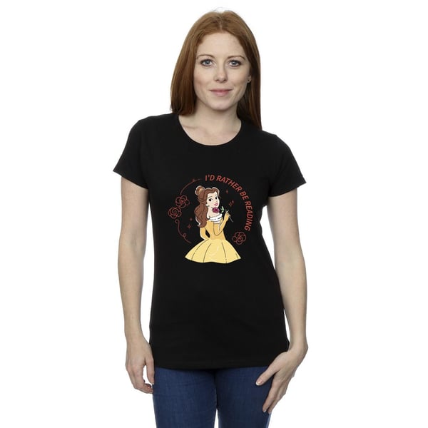 Disney Womens/Ladies Beauty And The Beast I´d Rather Be Reading Cotton T-Shirt