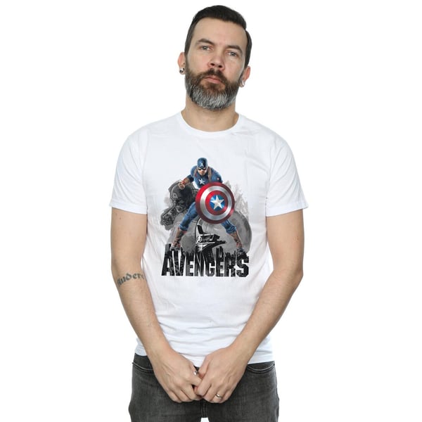 Marvel Mens Captain America Action Pose T-Shirt