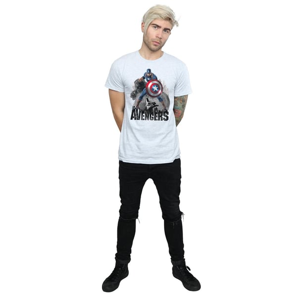 Marvel Mens Captain America Action Pose T-Shirt