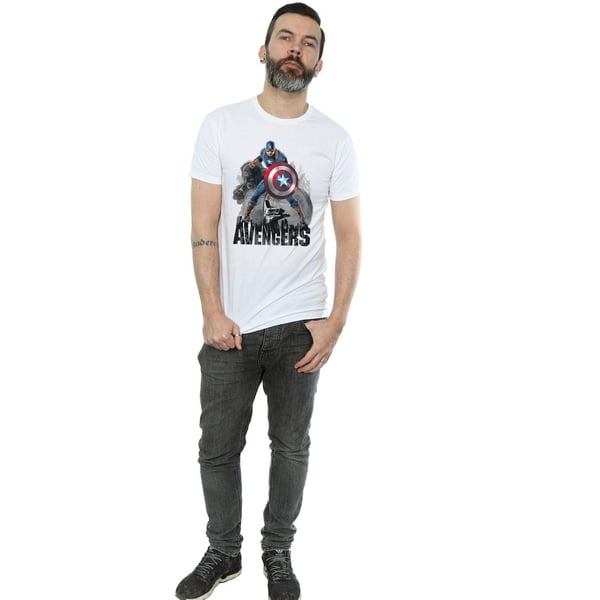 Marvel Mens Captain America Action Pose T-Shirt