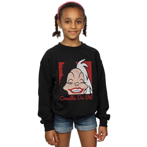 Disney Girls Cruella De Vil Cropped Head Sweatshirt