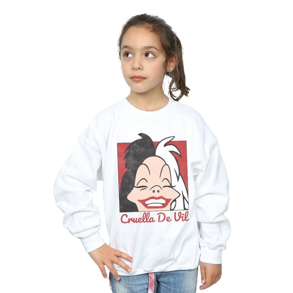 Disney Girls Cruella De Vil Cropped Head Sweatshirt