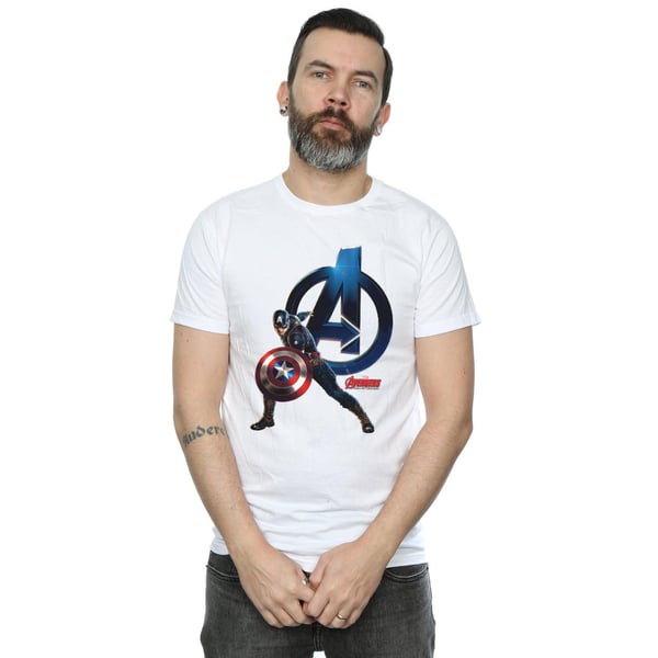 Marvel Mens Captain America Pose T-Shirt