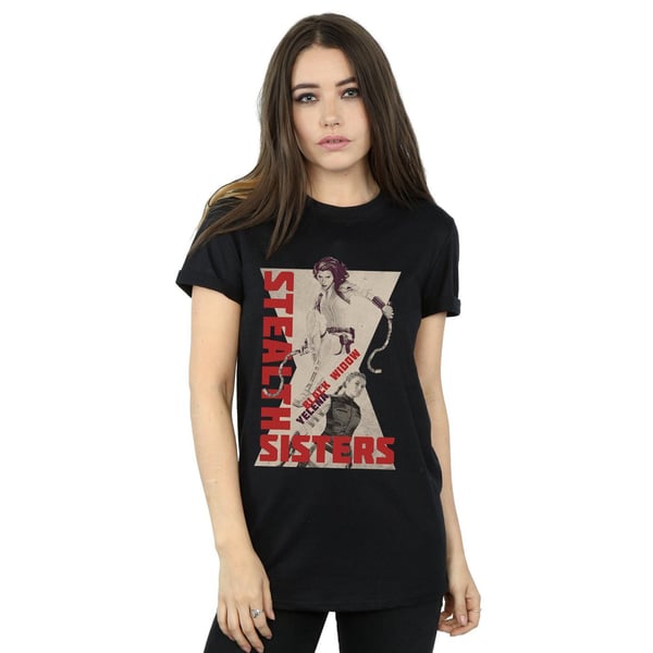 Marvel Womens/Ladies Black Widow Movie Stealth Sisters Cotton Boyfriend T-Shirt