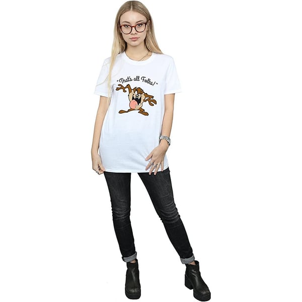 Looney Tunes Womens/Ladies That´s All Folks Taz Cotton Boyfriend T-Shirt