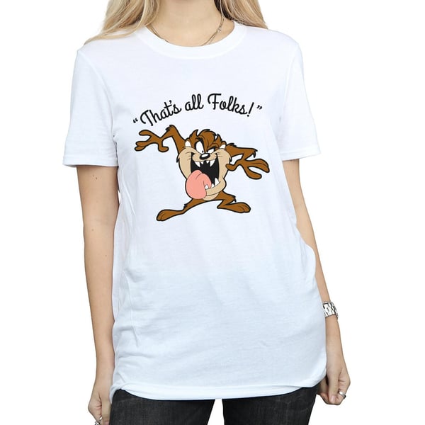 Looney Tunes Womens/Ladies That´s All Folks Taz Cotton Boyfriend T-Shirt