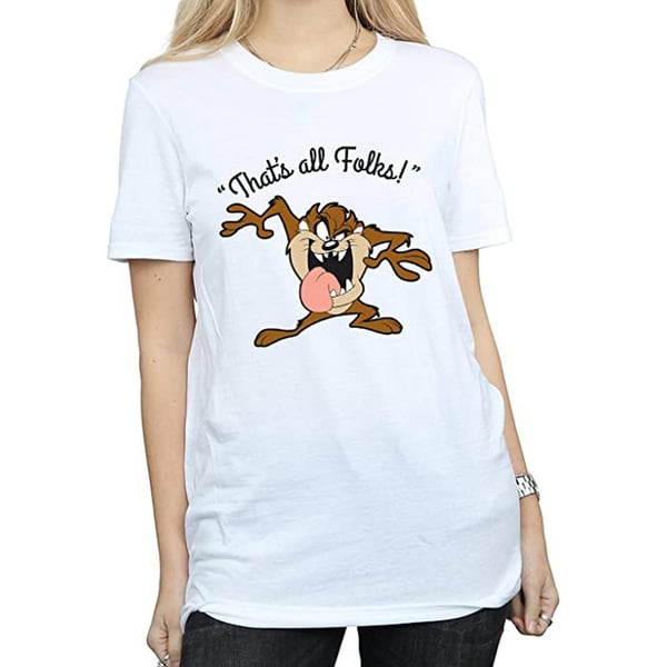 Looney Tunes Dam/Kvinnor That´s All Folks Taz T-shirt i bomull med boyfriend-passform