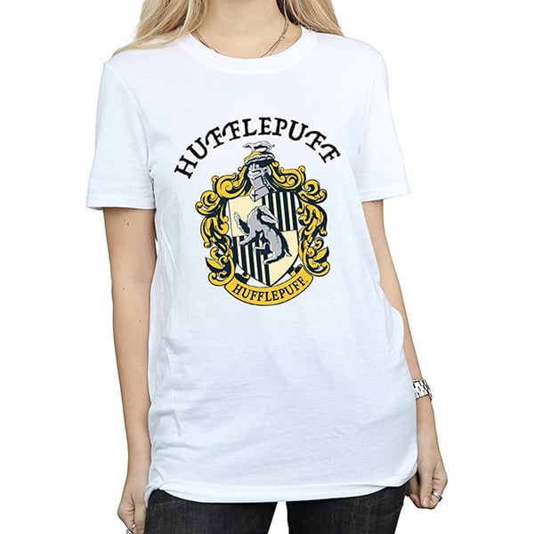 Harry Potter Womens/Ladies Hufflepuff Cotton Boyfriend T-Shirt