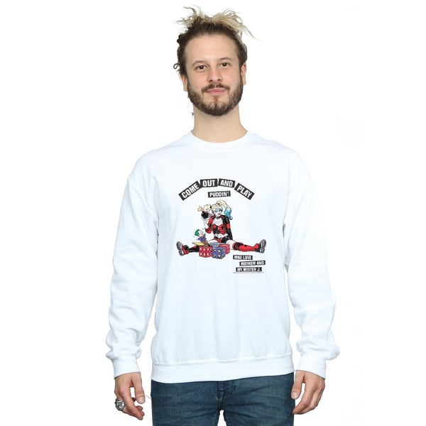 DC Comics Mens Harley Quinn Come Out And Play Sweatshirt