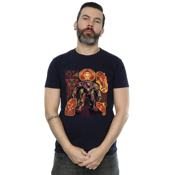 Marvel Mens Avengers Infinity War Hulkbuster Blueprint T-Shirt