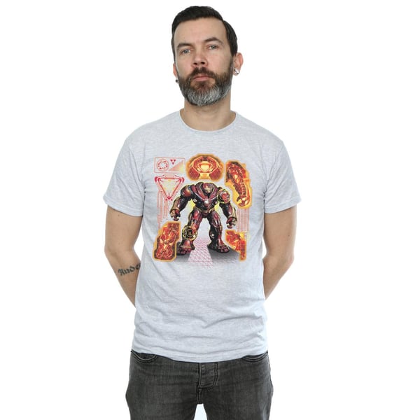 Marvel Mens Avengers Infinity War Hulkbuster Blueprint T-Shirt