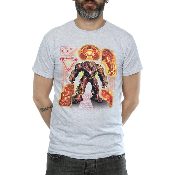Marvel Mens Avengers Infinity War Hulkbuster Blueprint T-Shirt