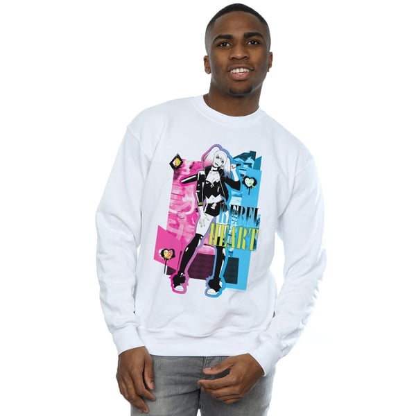 DC Comics Mens Harley Quinn Rebel Heart Sweatshirt