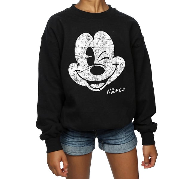 Disney Girls Mickey Mouse Face Cotton Sweatshirt