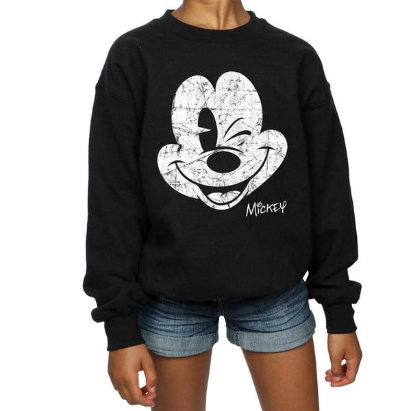 Disney Girls Mickey Mouse Face Cotton Sweatshirt