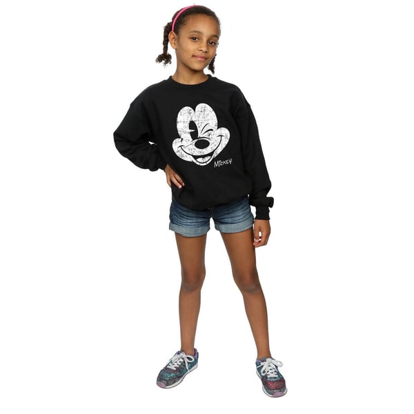 Disney Girls Mickey Mouse Face Cotton Sweatshirt