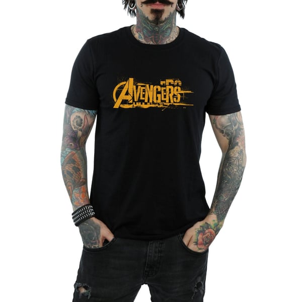 Marvel Mens Avengers Infinity War Oranssi Logo T-paita
