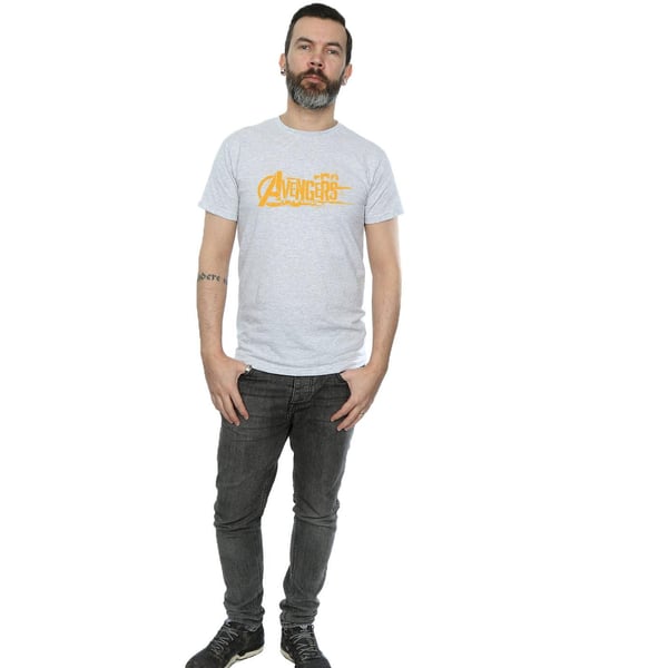 Marvel Mens Avengers Infinity War Oranssi Logo T-paita