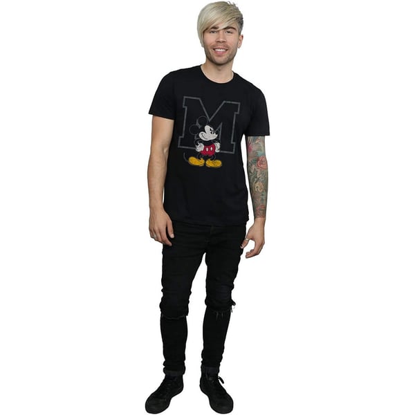 Disney Mens Classic M Mickey Mouse Cotton T-Shirt