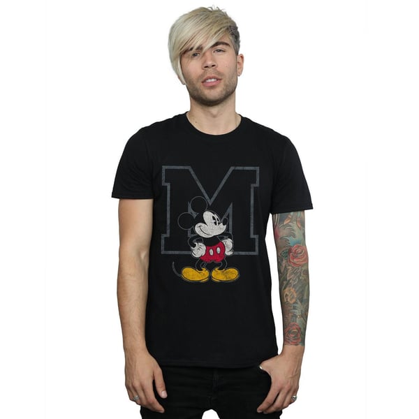 Disney Mens Classic M Mickey Mouse Cotton T-Shirt