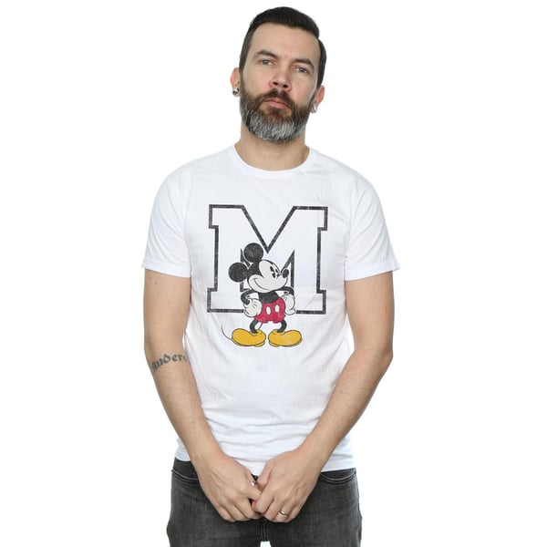 Disney Mens Classic M Mickey Mouse Cotton T-Shirt