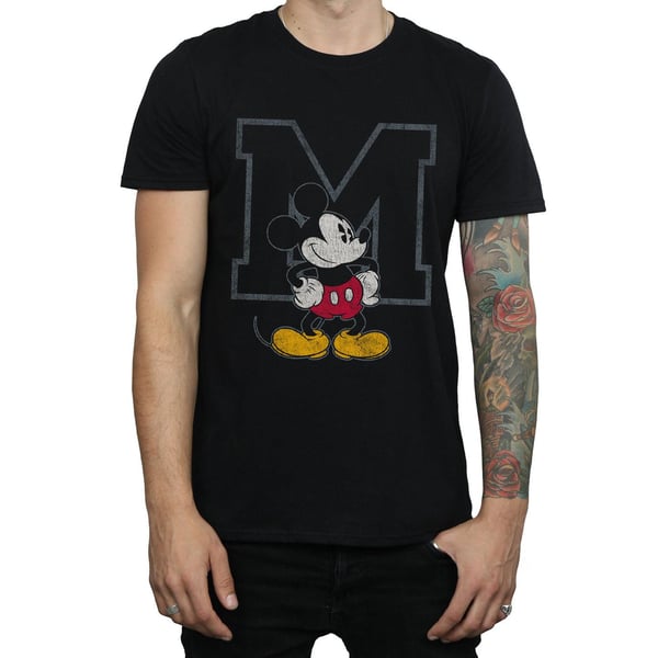 Disney Mens Classic M Mickey Mouse Cotton T-Shirt