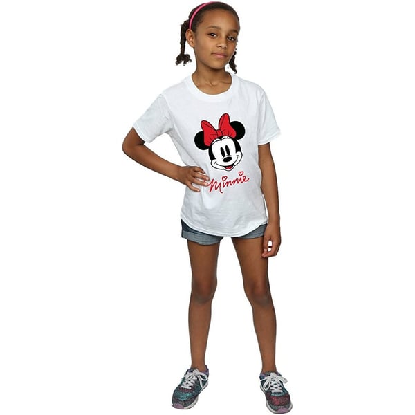 Disney Girls Minnie Mouse Face Cotton T-Shirt
