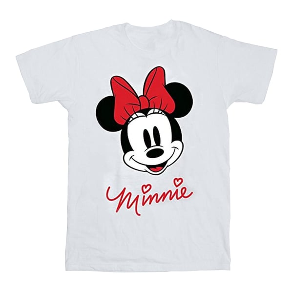Disney Flickor Minnie Mouse Ansikte Bomulls T-shirt