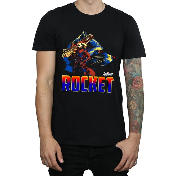 Marvel Mens Avengers Infinity War Rocket -hahmo T-paita