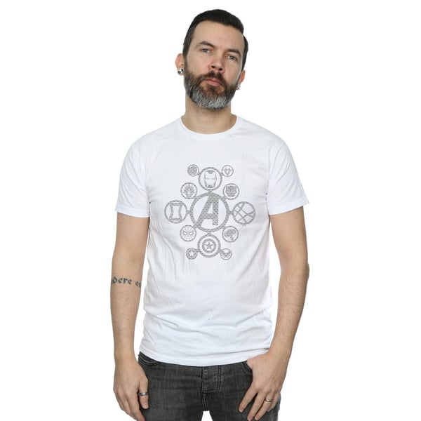 Marvel Mens Avengers Infinity War Distressed Metal Icons T-Shirt