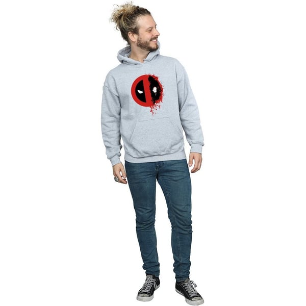 Deadpool Mens Paint Splatter Logo Hoodie