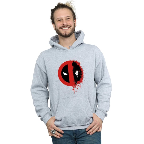 Deadpool Mens Paint Splatter Logo Hoodie
