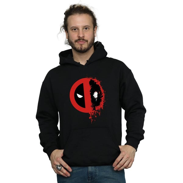 Deadpool Mens Paint Splatter Logo Hoodie
