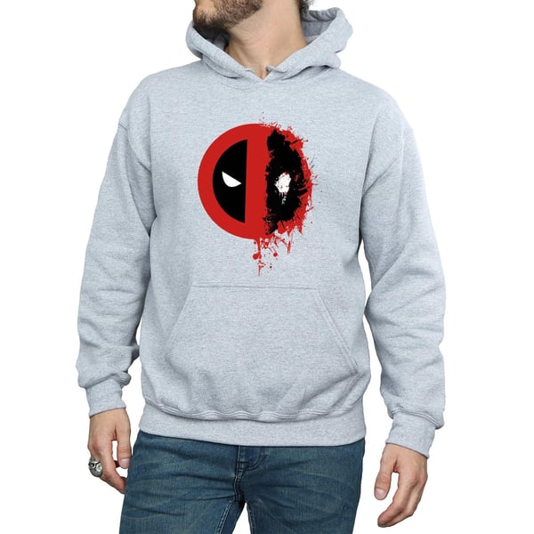Deadpool Mens Paint Splatter Logo Hoodie