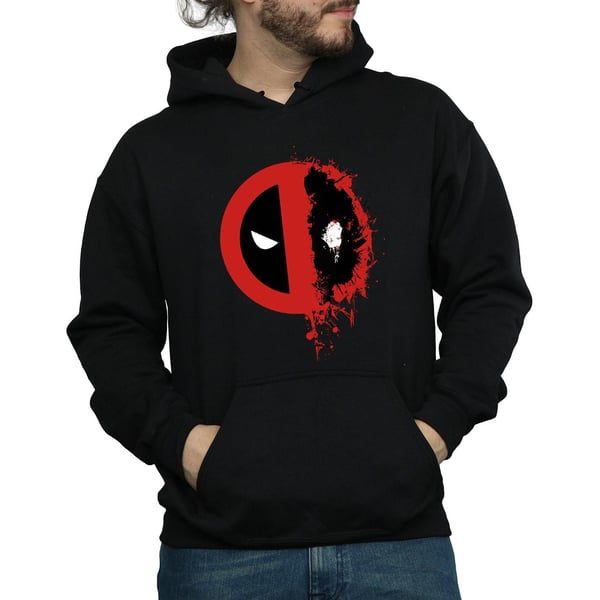 Deadpool Mens Paint Splatter Logo Hoodie