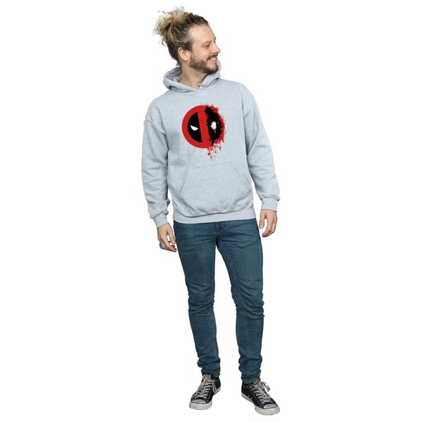 Deadpool Mens Paint Splatter Logo Hoodie