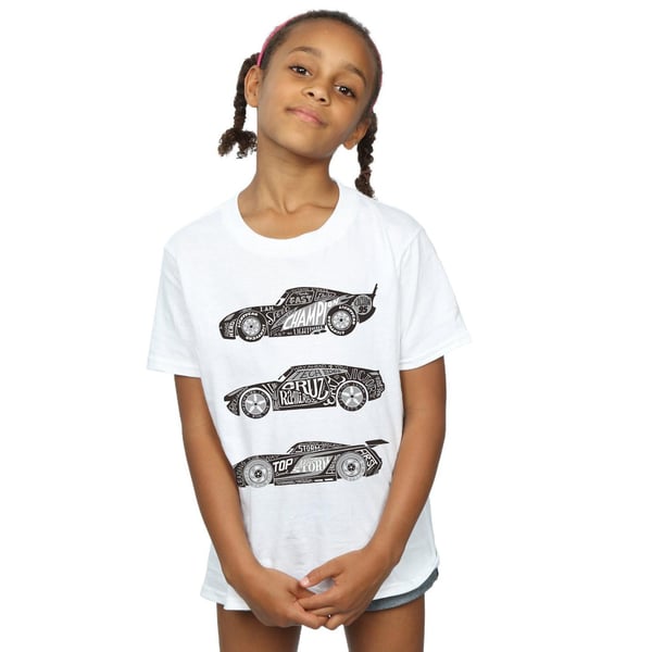 Disney Girls Cars Text Racers Cotton T-Shirt