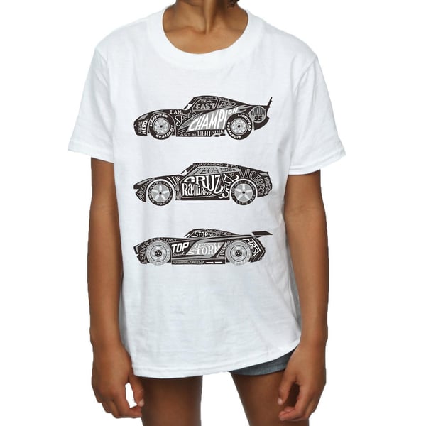 Disney Girls Cars Text Racers Cotton T-Shirt
