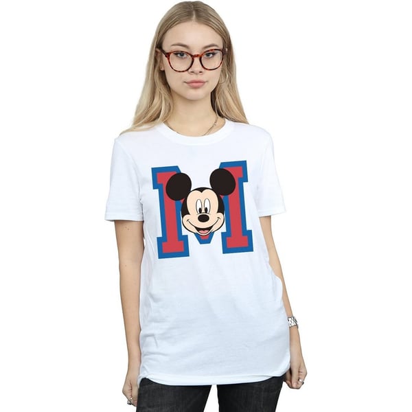 Disney Womens/Ladies M Mickey Mouse Cotton Boyfriend T-Shirt