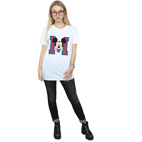 Disney Womens/Ladies M Mickey Mouse Cotton Boyfriend T-Shirt
