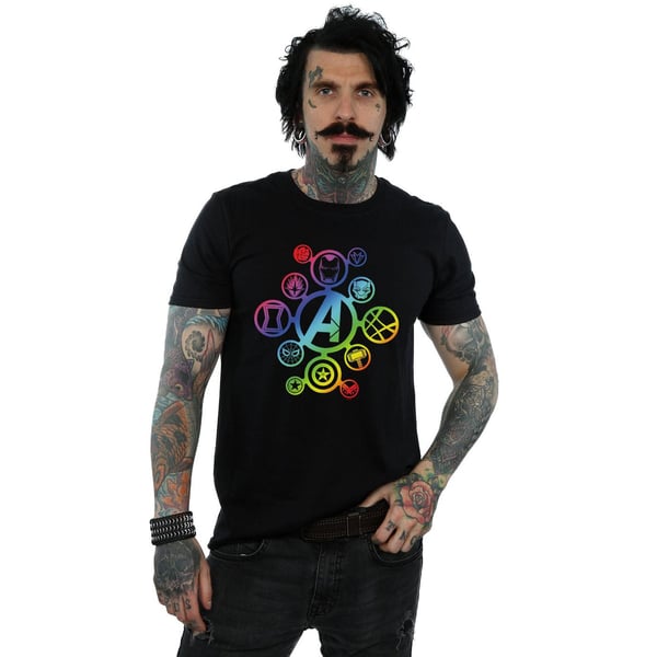 Marvel Mens Avengers Infinity War Rainbow Icons T-Shirt
