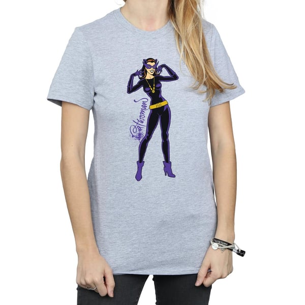 DC Comics Womens/Ladies Catwoman Happy Pose Cotton Boyfriend T-Shirt