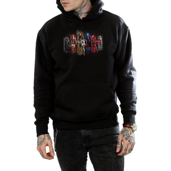 DC Comics Mens Justice League Movie Team Hexagons Hoodie