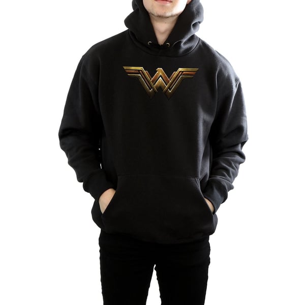 DC Comics Mens Justice League Movie Wonder Woman Emblem Hoodie