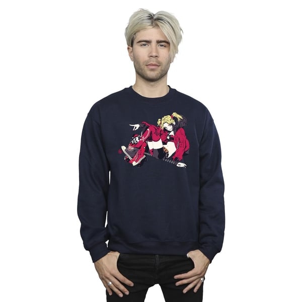 DC Comics Mens Harley Quinn Rollerskates Sweatshirt