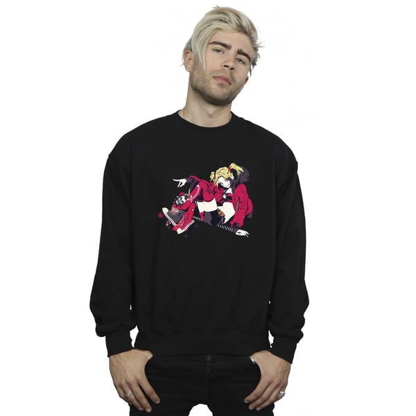 DC Comics Mens Harley Quinn Rollerskates Sweatshirt