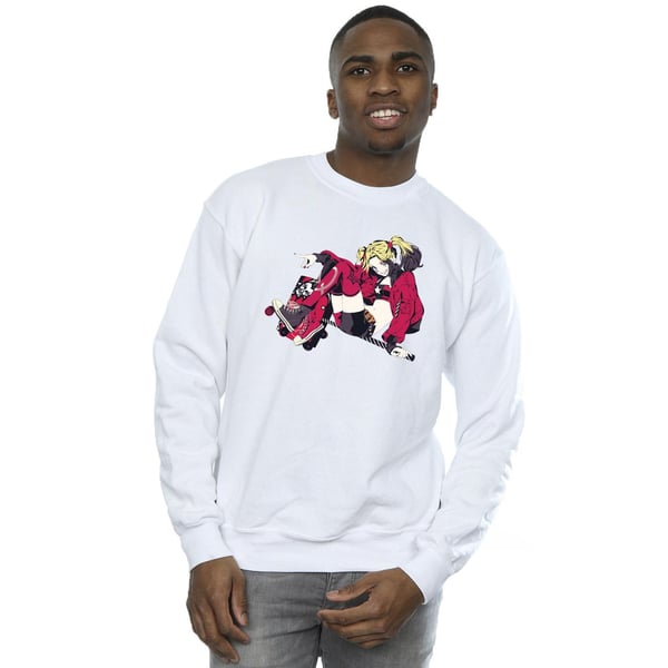 DC Comics Mens Harley Quinn Rollerskates Sweatshirt