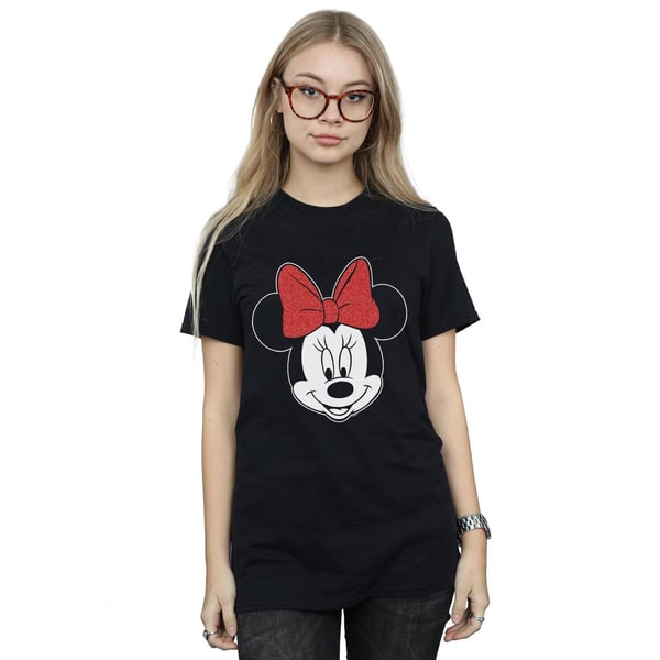 Disney Womens/Ladies Minnie Mouse Head Cotton Boyfriend T-Shirt