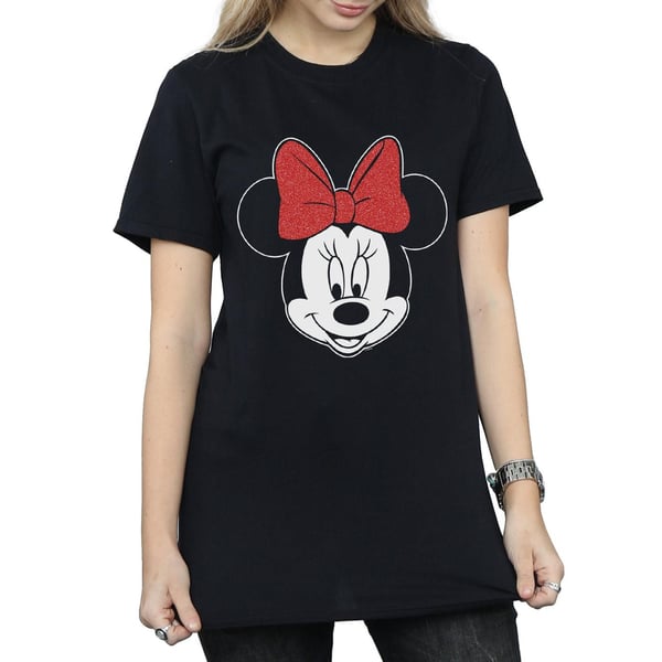 Disney Womens/Ladies Minnie Mouse Head Cotton Boyfriend T-Shirt