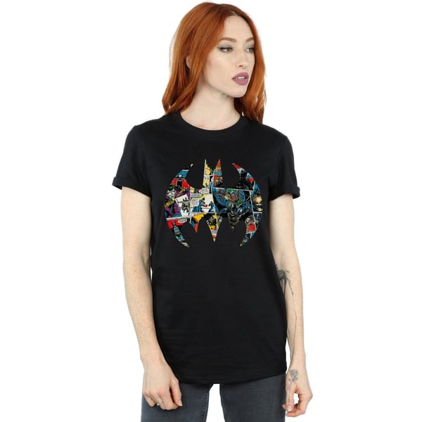 DC Comics Womens/Ladies Batman Comic Book Logo Cotton Boyfriend T-Shirt